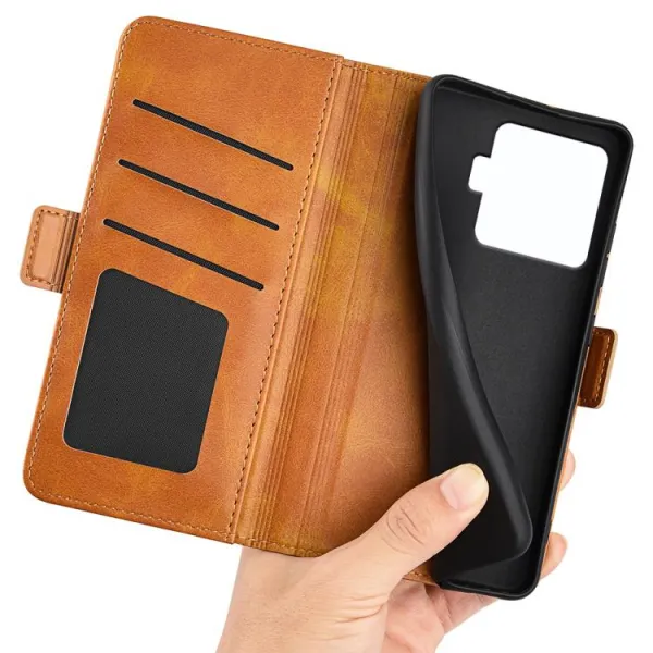 SIDE Peňaženkové puzdro pre Xiaomi 15T Pro svetlohnedé