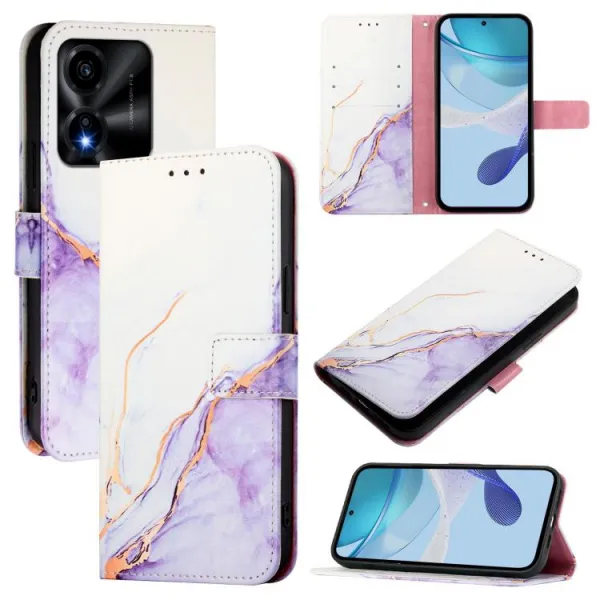 ART MARBLE Peňaženkový kryt pre Honor X5c Plus WHITE PURPLE