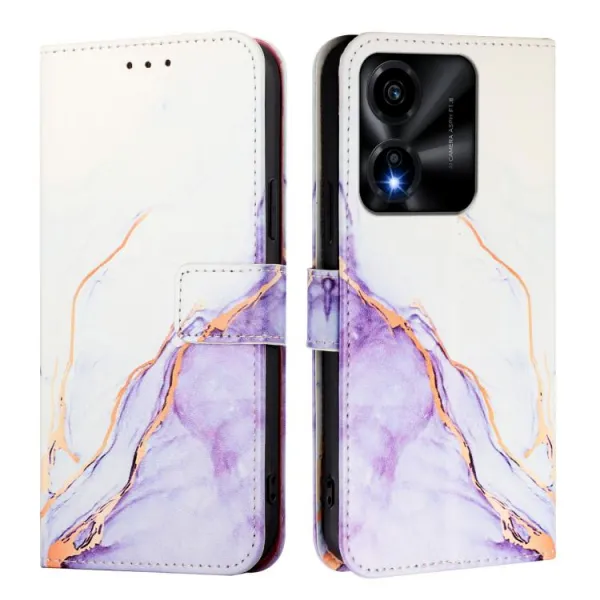 ART MARBLE Peňaženkový kryt pre Honor X5c Plus WHITE PURPLE