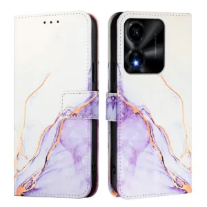 ART MARBLE Peňaženkový kryt pre Honor X5c Plus WHITE PURPLE