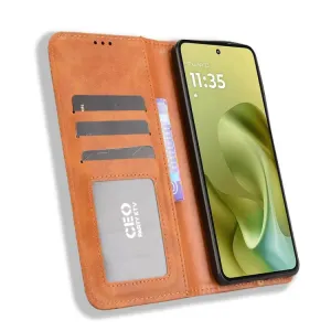 BUSINESS Peňaženkový kryt pre Motorola Moto G86 Power 5G hnedý