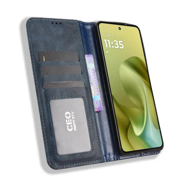 BUSINESS Peňaženkový kryt pre Motorola Moto G86 Power 5G modrý