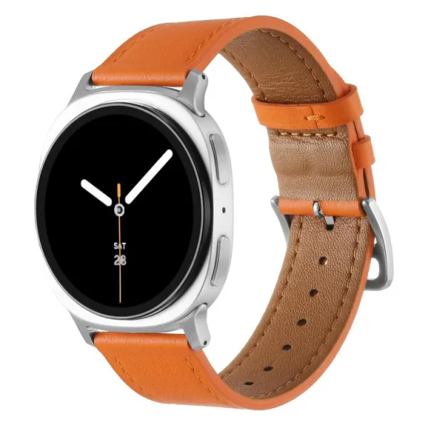 LEATHER Kožený remienok pre Samsung Galaxy Watch8 / Watch8 Classic oranžový