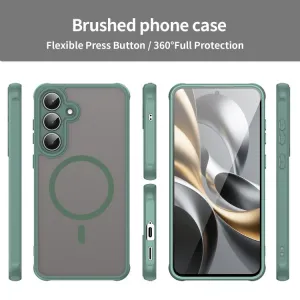 FANDUN MAGSAFE Ochranný obal pre Samsung Galaxy S25 FE zelený