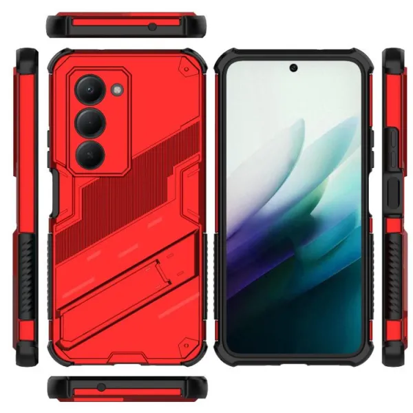 BIB Ochranný obal so stojanom pre Xiaomi Redmi 15 / Redmi 15 5G červený