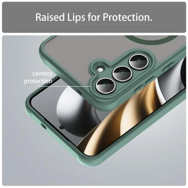 FANDUN MAGSAFE Ochranný obal pre Samsung Galaxy S25 FE zelený