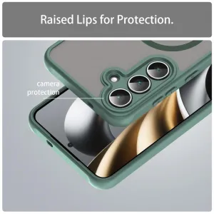 FANDUN MAGSAFE Ochranný obal pre Samsung Galaxy S25 FE zelený