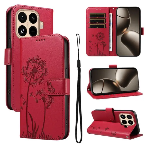 ART DANDELION Peňaženkové puzdro pre Xiaomi 15T Pro červené