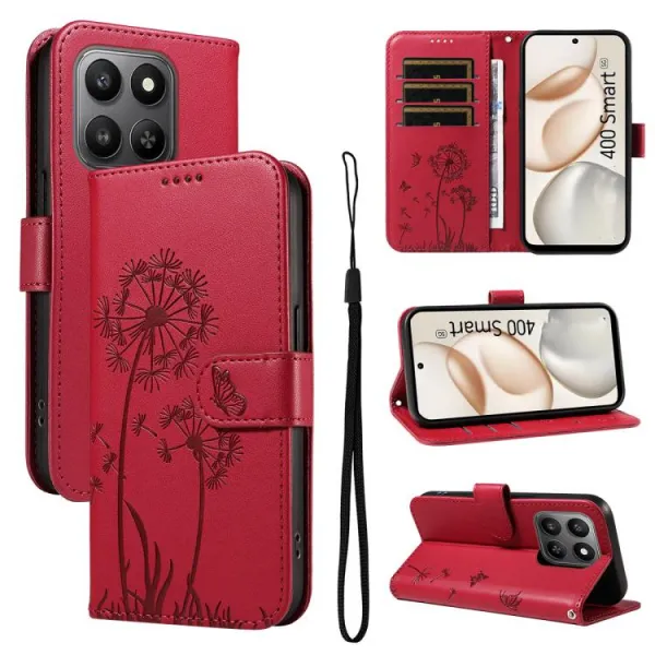 ART DANDELION Peňaženkové puzdro pre Honor 400 Smart 5G / Honor X7d červené