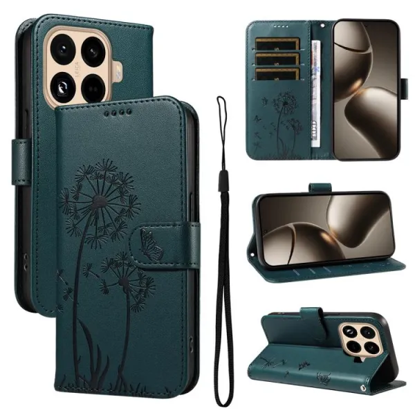ART DANDELION Peňaženkové puzdro pre Xiaomi 15T Pro tmavozelené