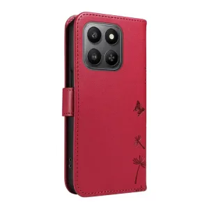 ART DANDELION Peňaženkové puzdro pre Honor 400 Smart 5G / Honor X7d červené