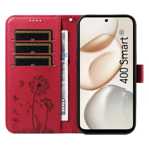 ART DANDELION Peňaženkové puzdro pre Honor 400 Smart 5G / Honor X7d červené