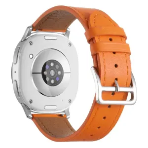 LEATHER Kožený remienok pre Samsung Galaxy Watch8 / Watch8 Classic oranžový