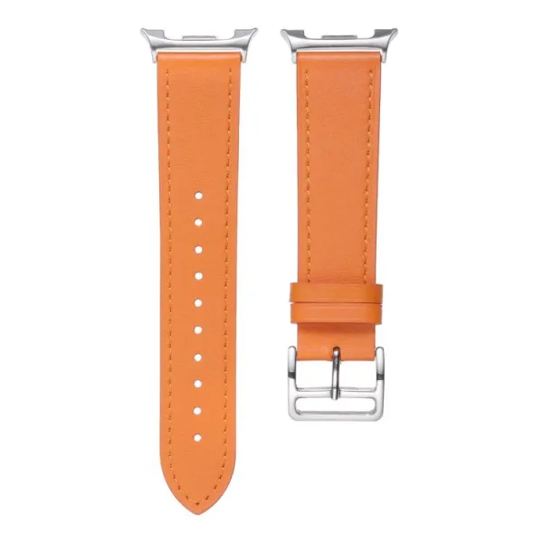 LEATHER Kožený remienok pre Samsung Galaxy Watch8 / Watch8 Classic oranžový