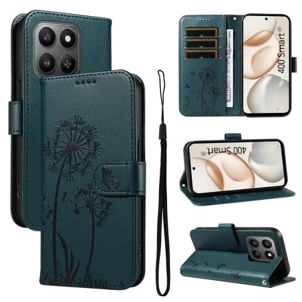 ART DANDELION Peňaženkové puzdro pre Honor 400 Smart 5G / Honor X7d tmavozelené
