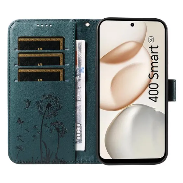 ART DANDELION Peňaženkové puzdro pre Honor 400 Smart 5G / Honor X7d tmavozelené