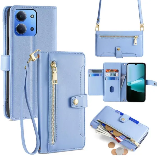 PASTEL Peňaženkové puzdro pre Xiaomi Redmi 15C / Redmi 15C 5G modré