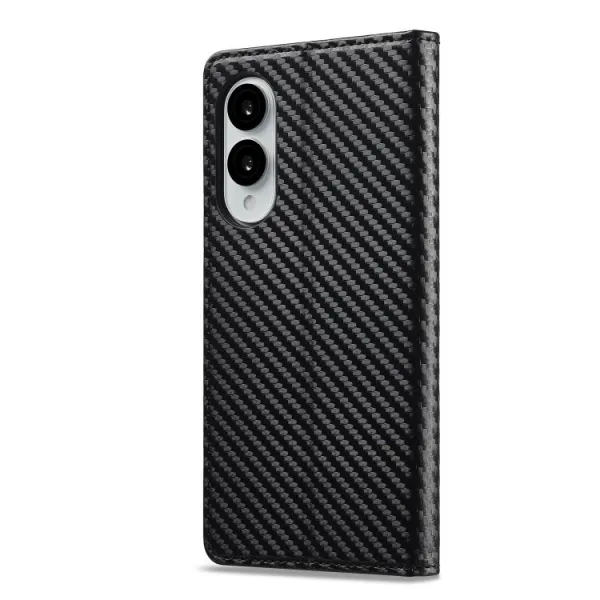 IMEEKE CARBON Peňaženkový obal pre Samsung Galaxy S25 Edge