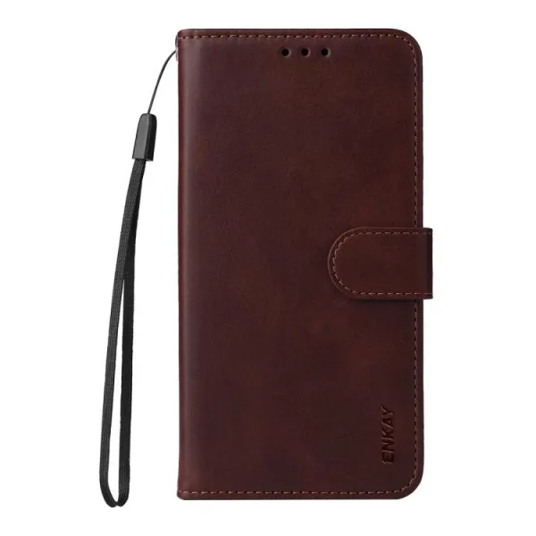 ENKAY PREMIUM SET Peňaženkové puzdro a hydrogélová fólia Xiaomi Redmi Note 15 / Redmi Note 15 5G / POCO M8 5G hnedé