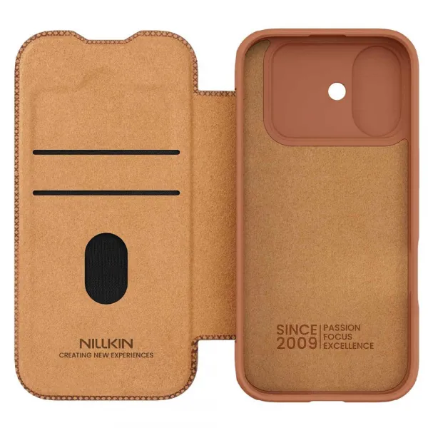 NILLKIN QIN PRO Zaklápacie puzdro pre Apple iPhone 17 hnedé