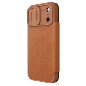 NILLKIN QIN PRO Zaklápacie puzdro pre Apple iPhone 17 Pro hnedé