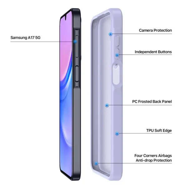 DUX YIND Ochranný obal s MagSafe pre Samsung Galaxy A17 / A17 5G fialový