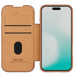 NILLKIN QIN PRO Zaklápacie puzdro pre Apple iPhone 17 Pro hnedé