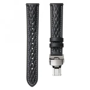 LATTICE BAND Kožený remienok pre Huawei Watch GT 6 41mm / GT 5 41mm čierny