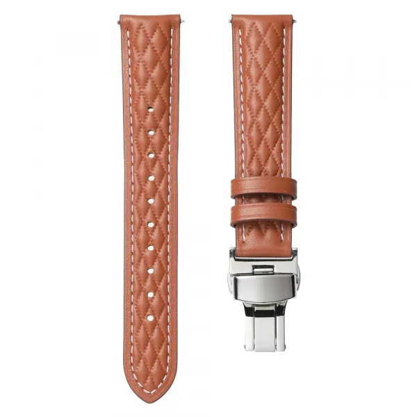 LATTICE BAND Kožený remienok pre Huawei Watch GT 6 41mm / GT 5 41mm svetlohnedý