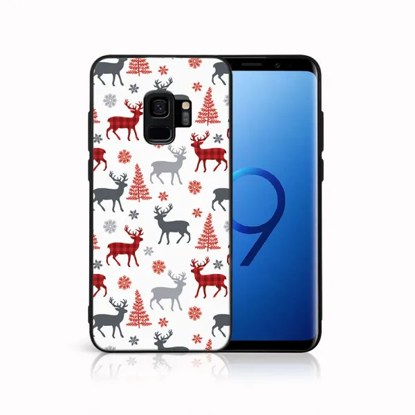 MY ART Obal s vianočným dizajnom Samsung Galaxy S9 DEER (068)