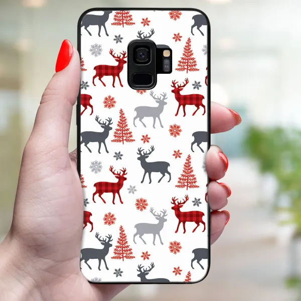 MY ART Obal s vianočným dizajnom Samsung Galaxy S9 DEER (068)
