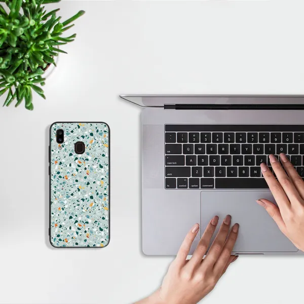 MY ART Ochranný obal pre Samsung Galaxy A20e BLUE TERRAZZO (164)