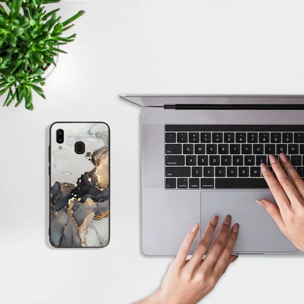 MY ART Ochranný obal pre Samsung Galaxy A20e GREY MARBLE (140)