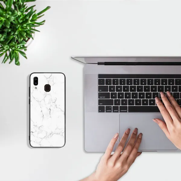 MY ART Ochranný obal pre Samsung Galaxy A20e WHITE MARBLE (144)