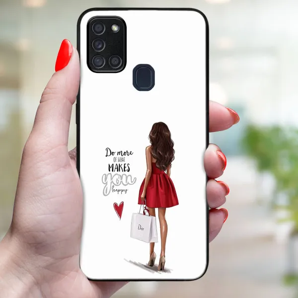 MY ART Ochranný obal pre Samsung Galaxy A21s RED DRESS (137)