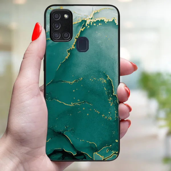 MY ART Ochranný obal pre Samsung Galaxy A21s GREEN MARBLE (145)