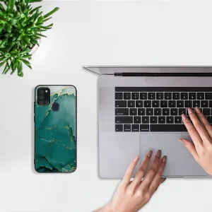 MY ART Ochranný obal pre Samsung Galaxy A21s GREEN MARBLE (145)
