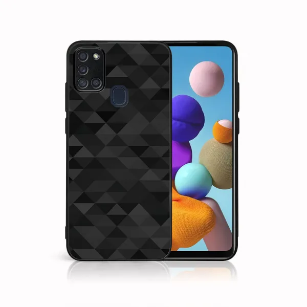 MY ART Ochranný obal pre Samsung Galaxy A21s BLACK TRIANGLES (232)