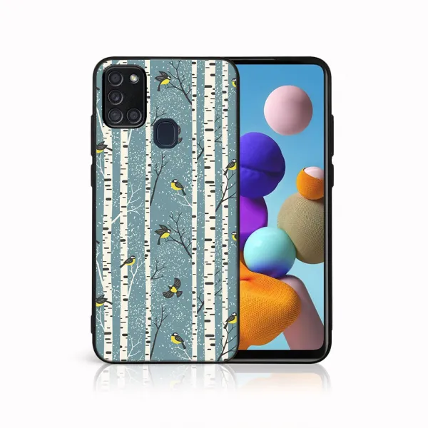 MY ART Obal s vianočným dizajnom Samsung Galaxy A21s BIRCH (072)