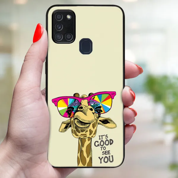 MY ART Ochranný obal pre Samsung Galaxy A21s GIRAFFE (180)