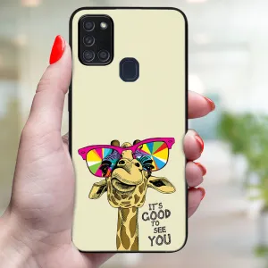 MY ART Ochranný obal pre Samsung Galaxy A21s GIRAFFE (180)