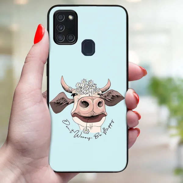 MY ART Ochranný obal pre Samsung Galaxy A21s HAPPY COW (181)