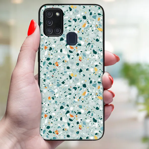 MY ART Ochranný obal pre Samsung Galaxy A21s BLUE TERRAZZO (164)