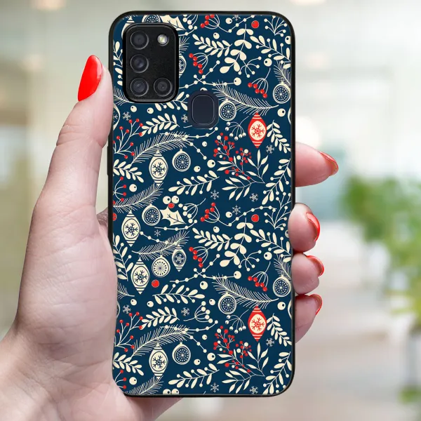 MY ART Obal s vianočným dizajnom Samsung Galaxy A21s MISTLETOE (070)