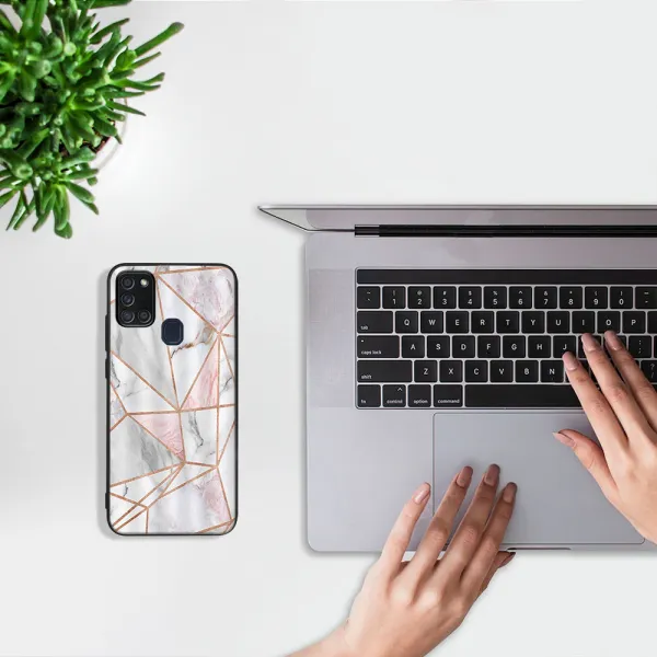 MY ART Ochranný obal pre Samsung Galaxy A21s PINK MARBLE (143)