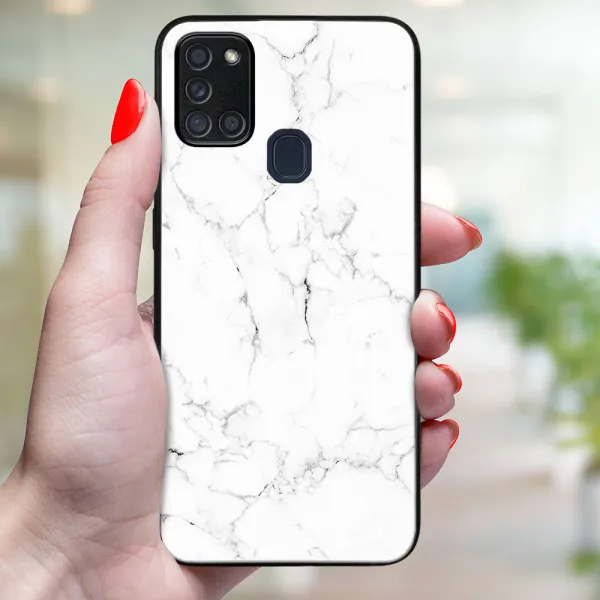 MY ART Ochranný obal pre Samsung Galaxy A21s WHITE MARBLE (144)