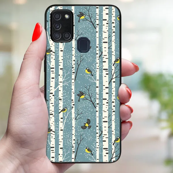 MY ART Obal s vianočným dizajnom Samsung Galaxy A21s BIRCH (072)