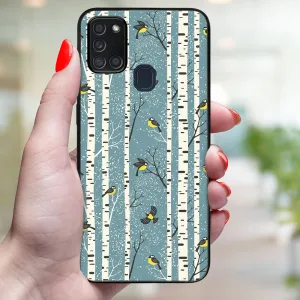 MY ART Obal s vianočným dizajnom Samsung Galaxy A21s BIRCH (072)