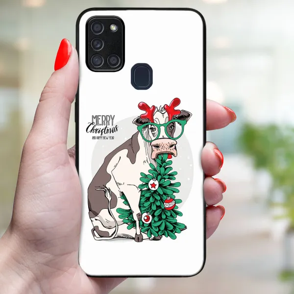 MY ART Obal s vianočným dizajnom Samsung Galaxy A21s MERRY CHRISTMAS (074)