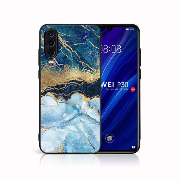 MY ART Ochranný obal pre Huawei P30 BLUE MARBLE (141)